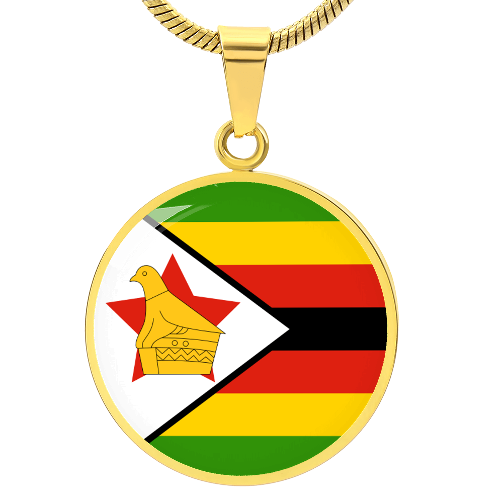 Zimbabwe Flag Pendant Necklace