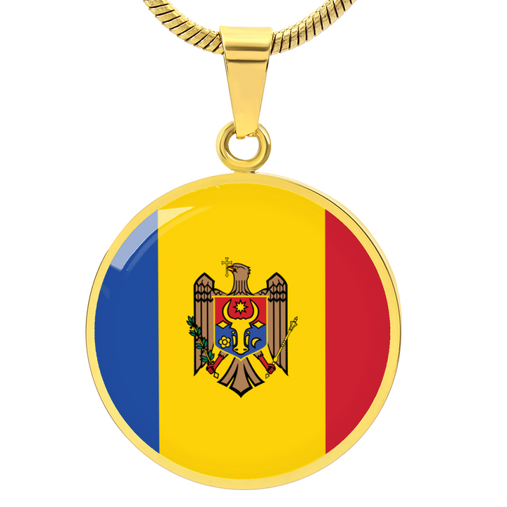 Moldova Flag Pendant Necklace