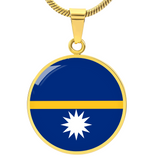 Nauru Flag Pendant Necklace