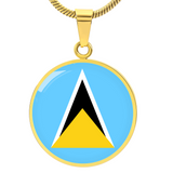 Saint Lucia Flag Pendant Necklace