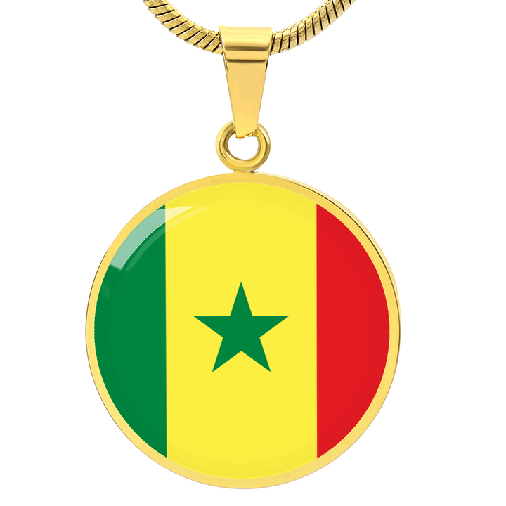 Senegal Flag Pendant Necklace