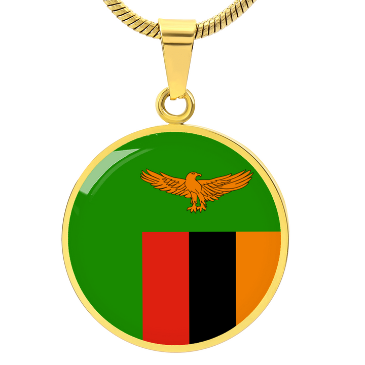 Zambia Flag Pendant Necklace