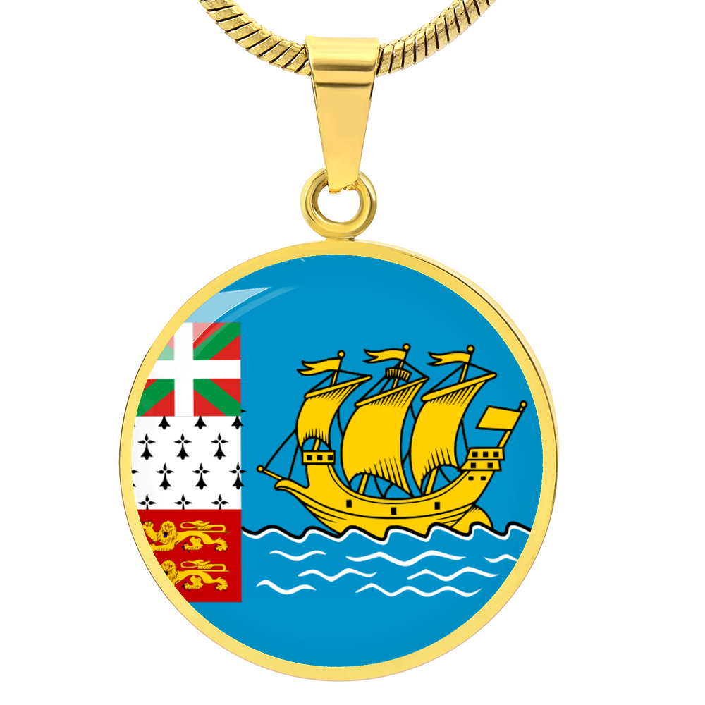 Saint-Pierre and Miquelon Flag Pendant Necklace