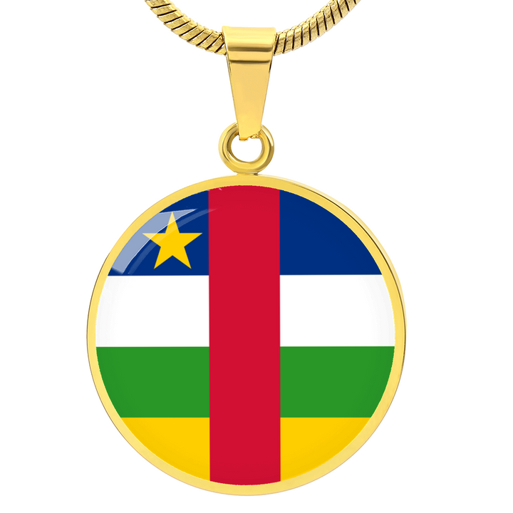 Central African Republic Flag Pendant Necklace