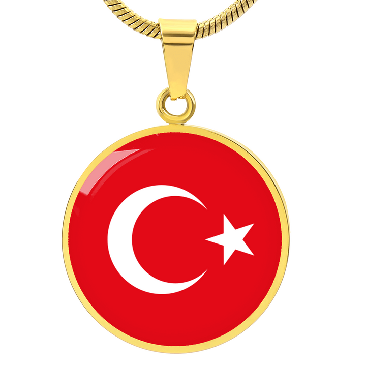 Turkey Flag Pendant Necklace