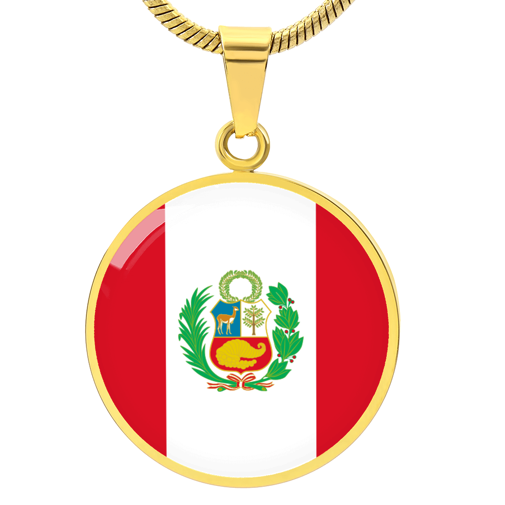 Peru Flag Pendant Necklace
