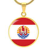 French Polynesia Flag Pendant Necklace