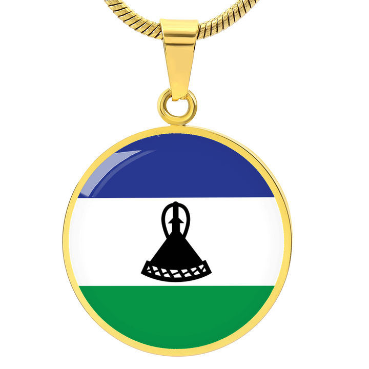 Lesotho Flag Pendant Necklace
