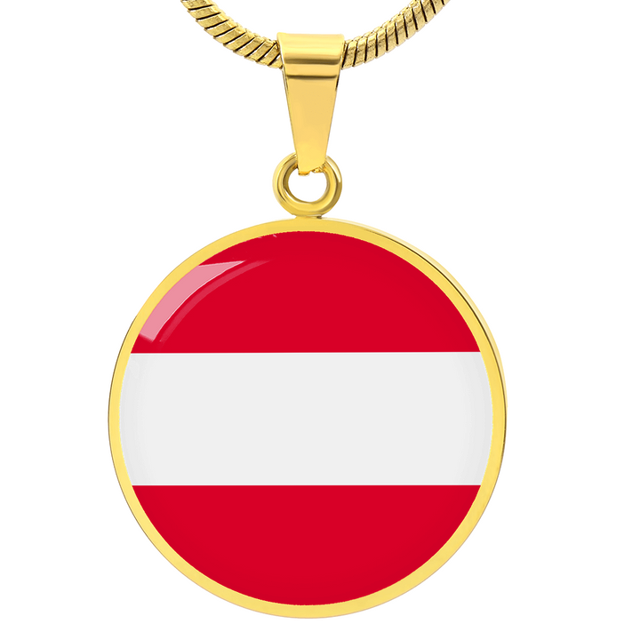 Austria Flag Pendant Necklace