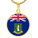 British Virgin Islands Flag Pendant Necklace