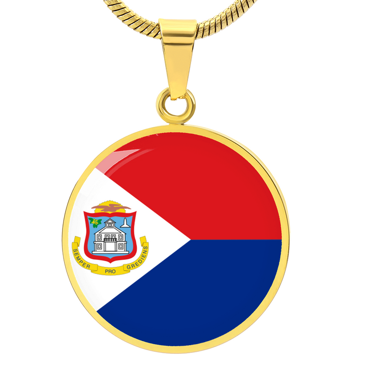Saint Martin Flag Pendant Necklace