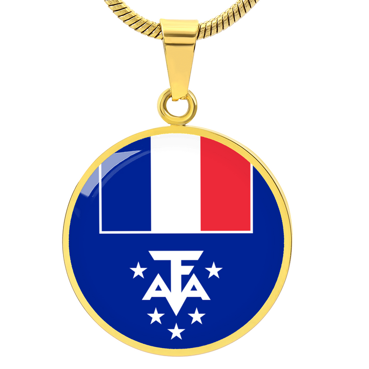 French Southern and Antarctic Lands Flag Pendant Necklace