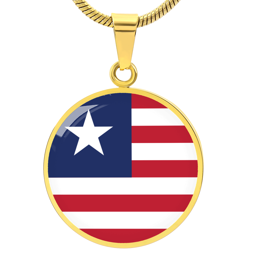 Liberia Flag Pendant Necklace