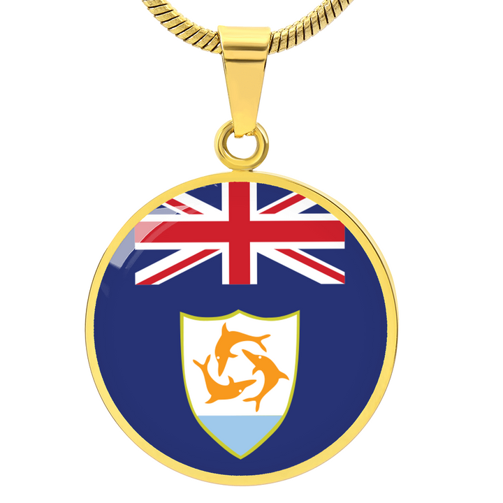 Anguilla Flag Pendant Necklace