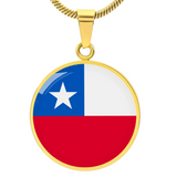Chile Flag Pendant Necklace