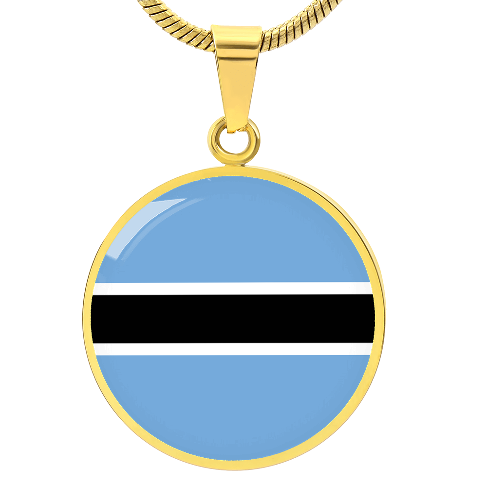 Botswana Flag Pendant Necklace