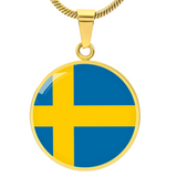 Sweden Flag Pendant Necklace