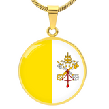 Vatican City Flag Pendant Necklace