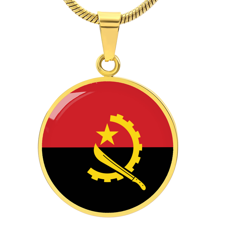 Angola Flag Pendant Necklace