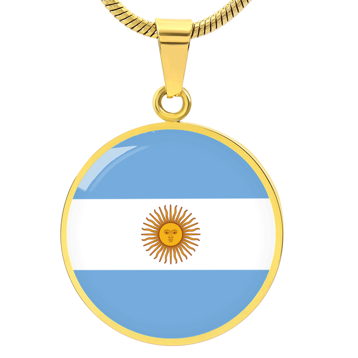 Argentina Flag Pendant Necklace
