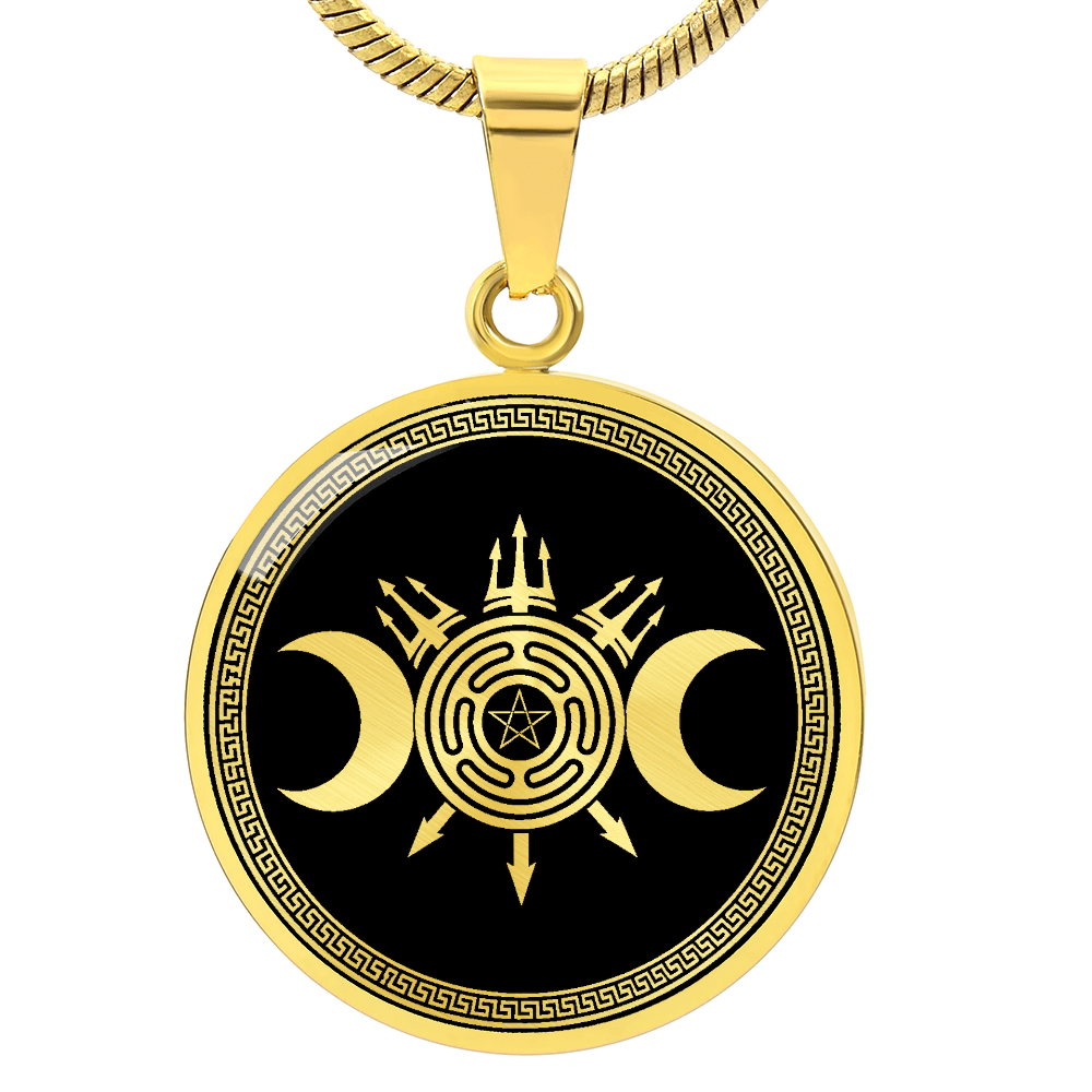 Triple Moon Labyrinth Necklace