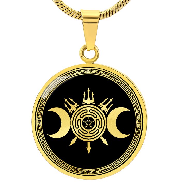 Triple Moon Labyrinth Necklace