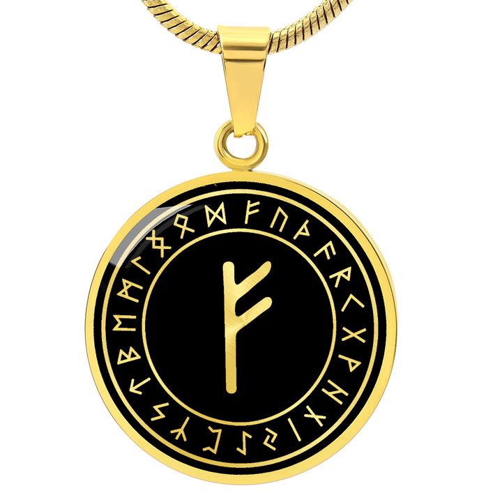 Fehu Rune Viking Necklace