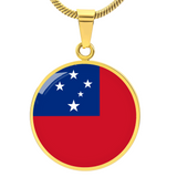 Samoa Flag Pendant Necklace