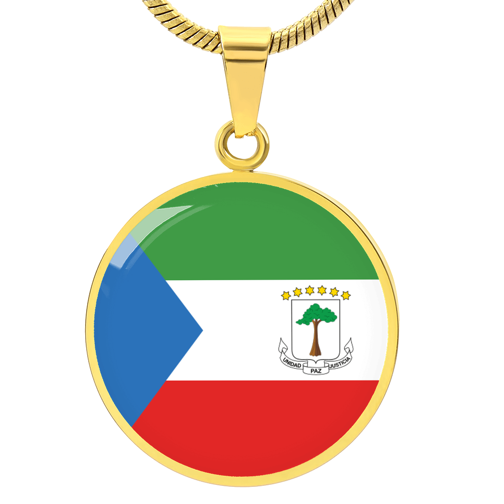 Equatorial Guinea Flag Pendant Necklace