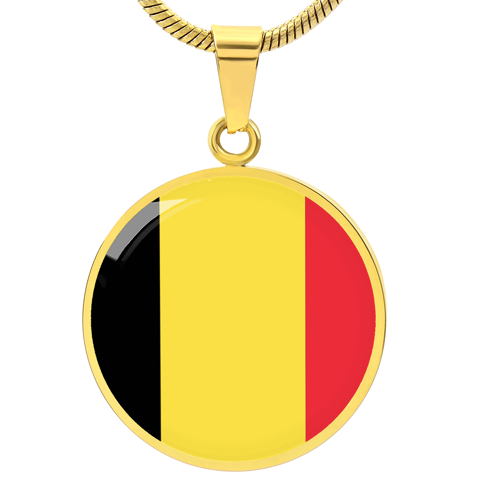 Belgium Flag Pendant Necklace
