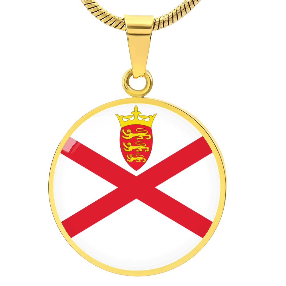 Jersey Flag Pendant Necklace