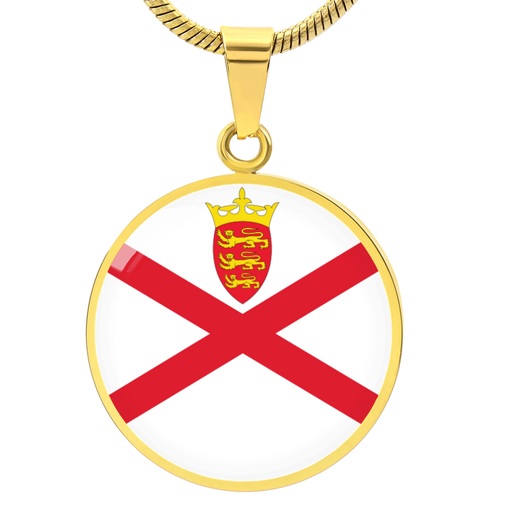 Jersey Flag Pendant Necklace