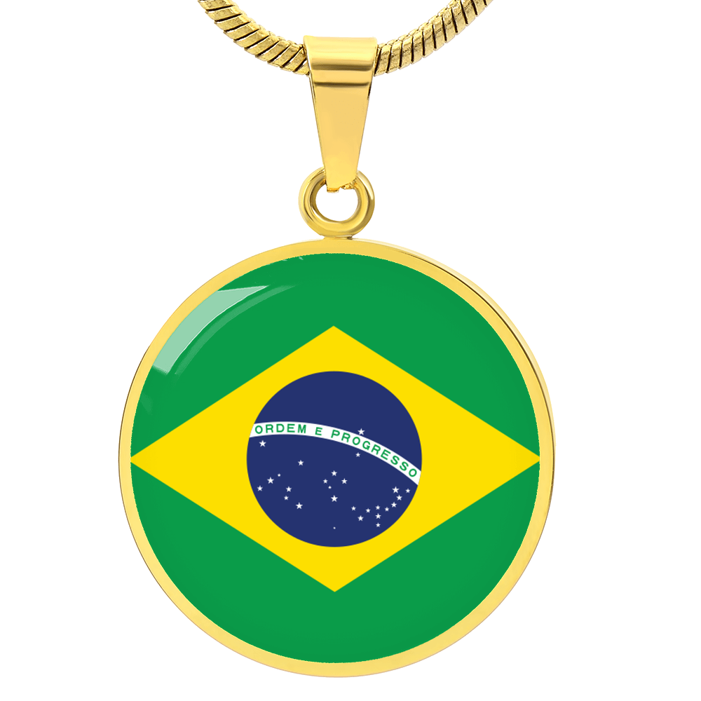 Brazil Flag Pendant Necklace