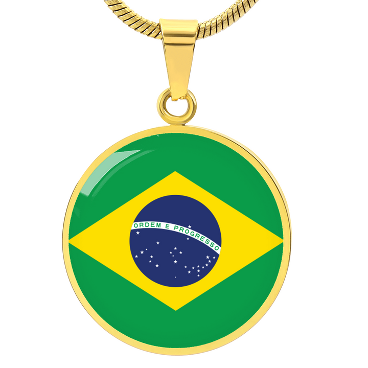 Brazil Flag Pendant Necklace