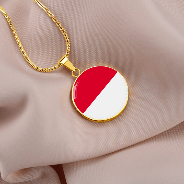 Indonesia Flag Pendant Necklace