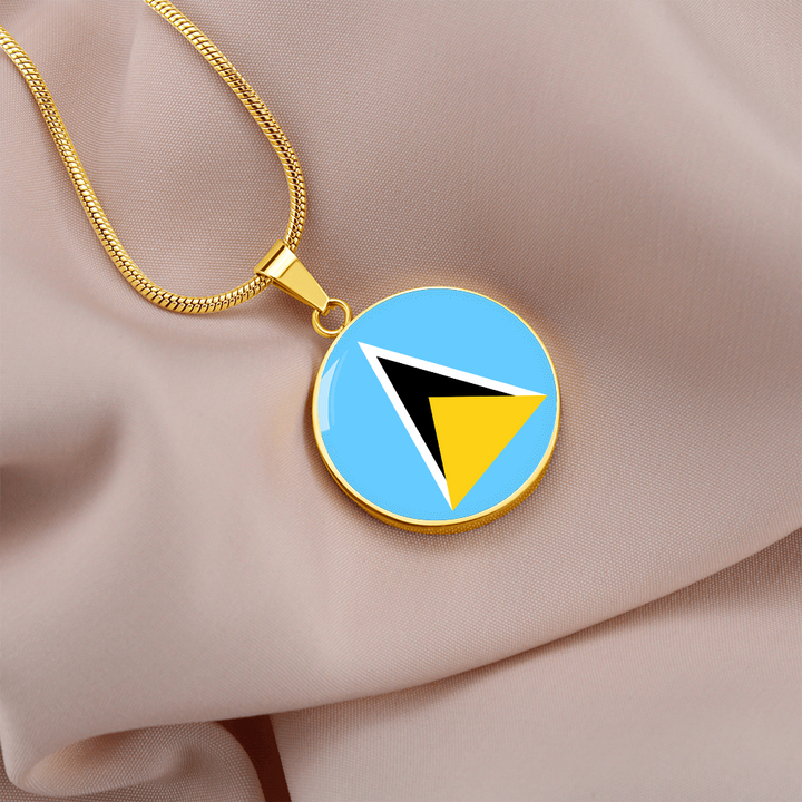 Saint Lucia Flag Pendant Necklace