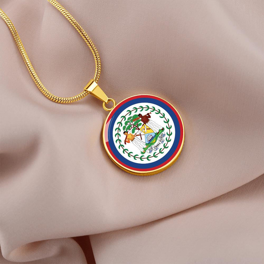 Belize Flag Pendant Necklace