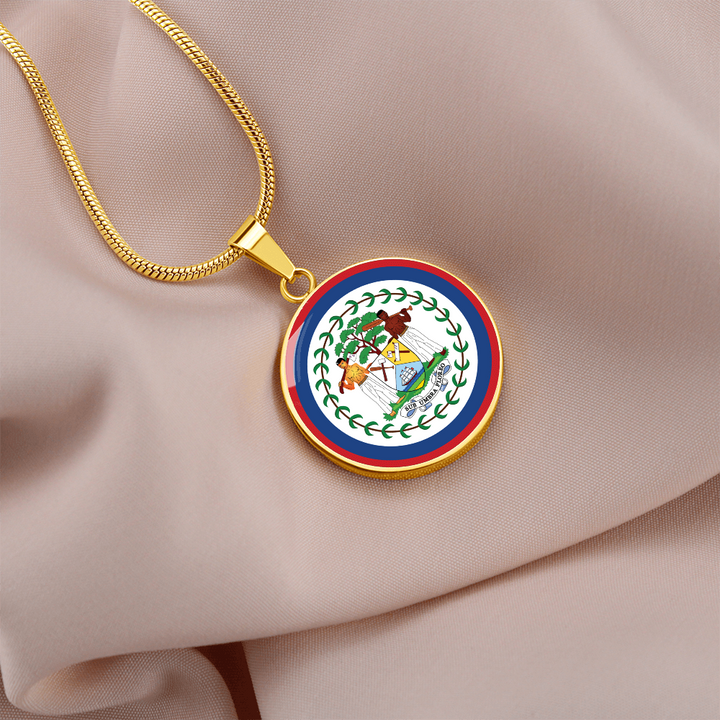 Belize Flag Pendant Necklace