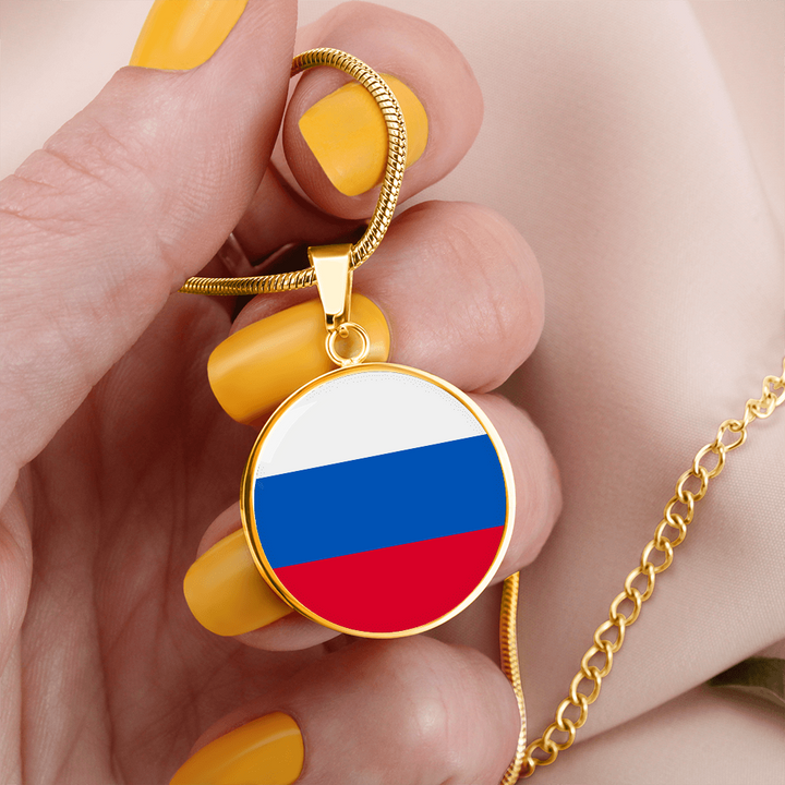 Russia Flag Pendant Necklace