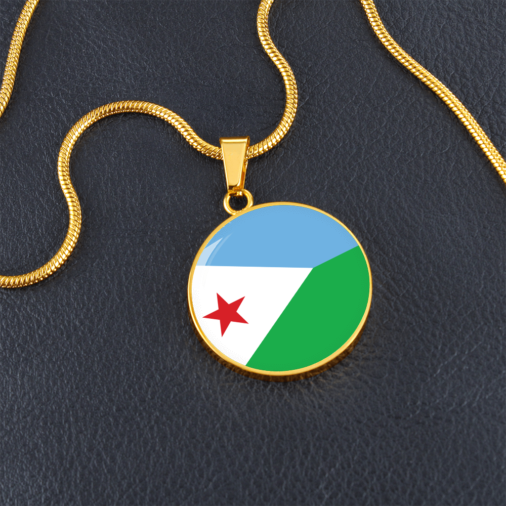 Djibouti Flag Pendant Necklace