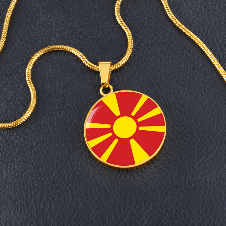 Macedonia Flag Pendant Necklace