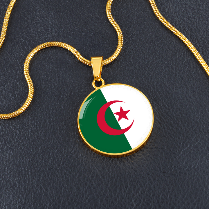 Algeria Flag Pendant Necklace