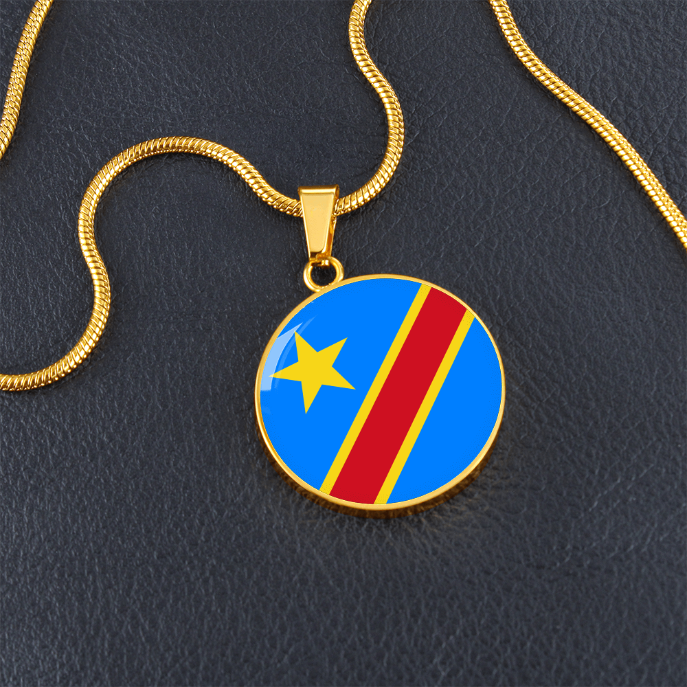 Democratic Republic of the Congo Flag Pendant Necklace