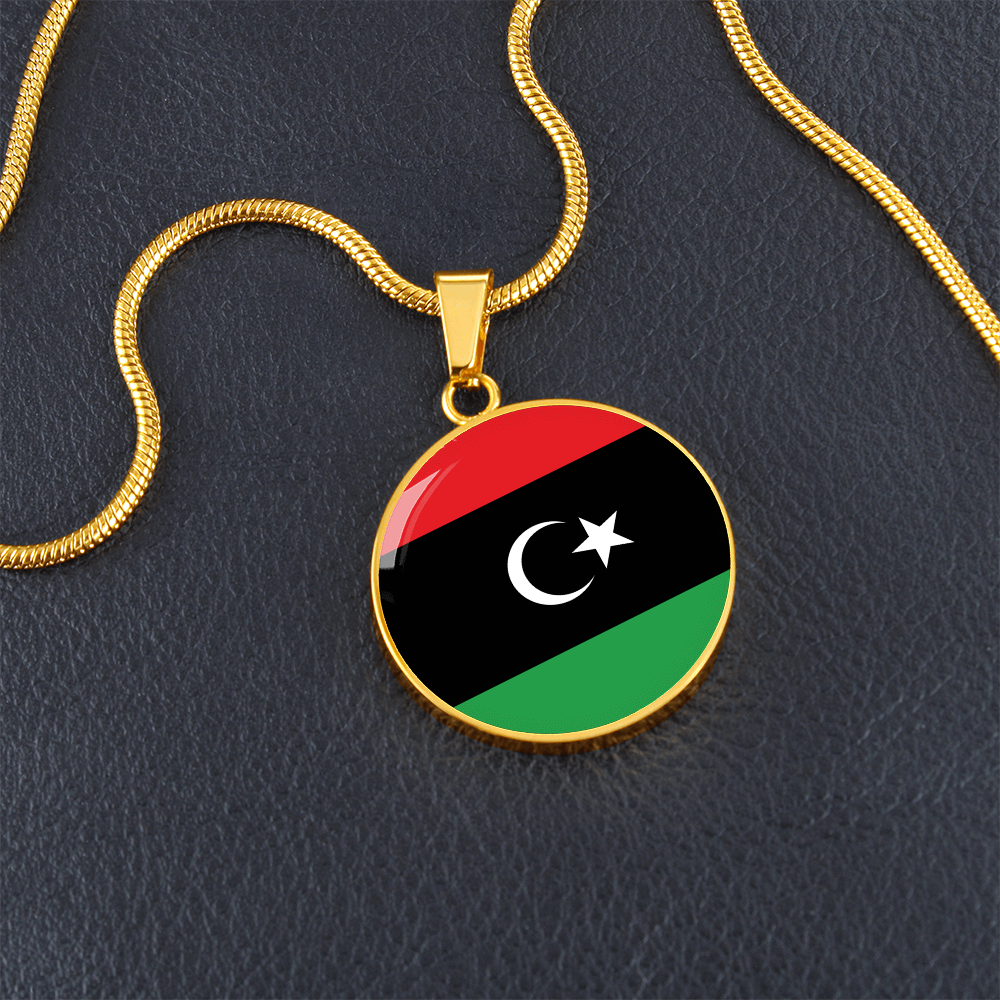 Libya Flag Pendant Necklace