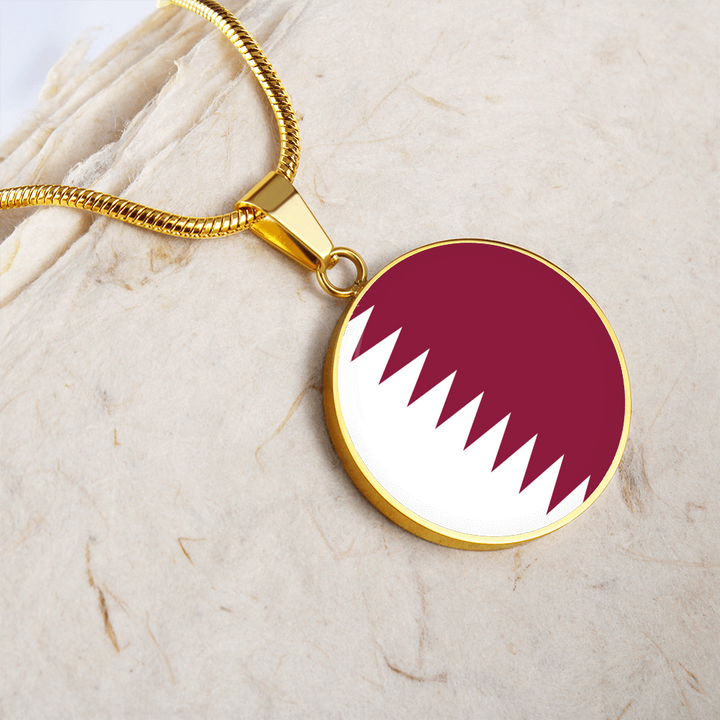 Qatar Flag Pendant Necklace