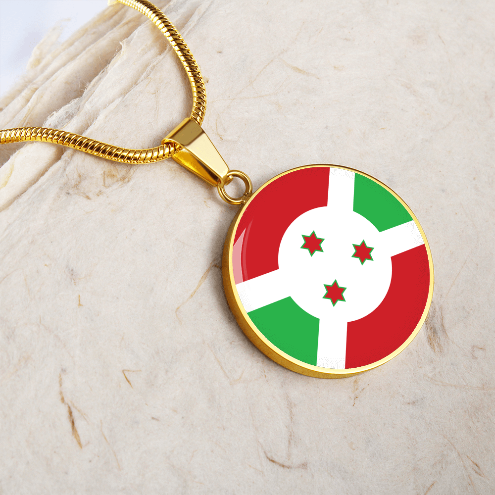 Burundi Flag Pendant Necklace