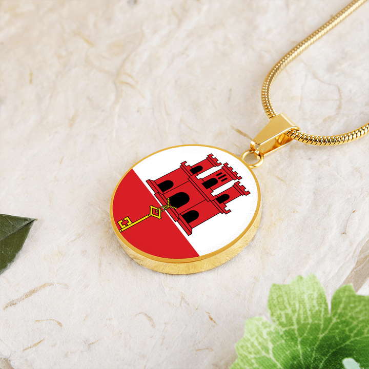 Gibraltar Flag Pendant Necklace