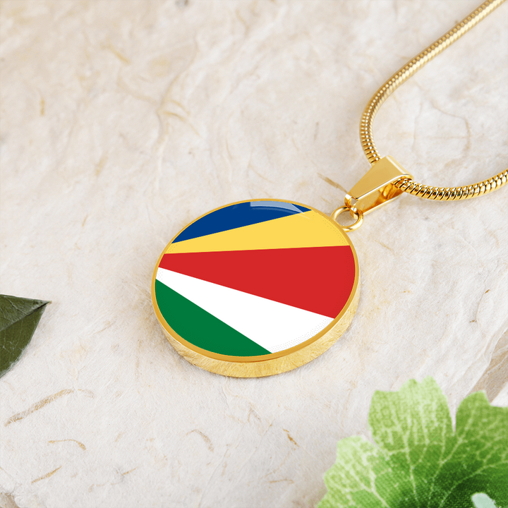 Seychelles Flag Pendant Necklace