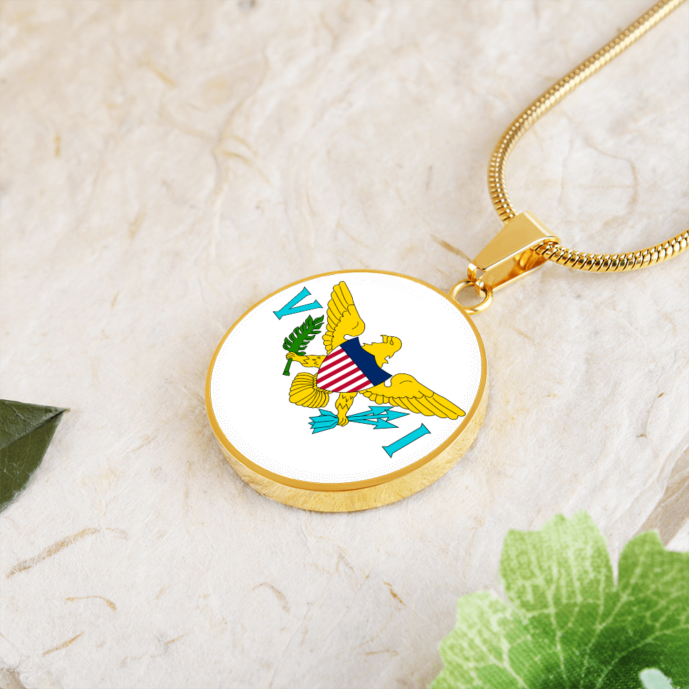 United States Virgin Islands Flag Pendant Necklace
