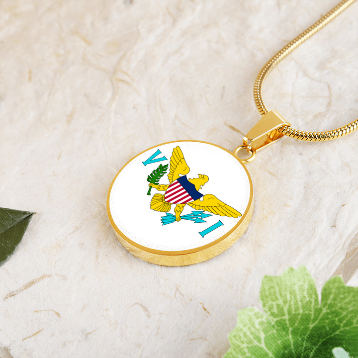 United States Virgin Islands Flag Pendant Necklace